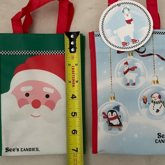 See's Candies 2 pcs rare Christmas gift Tote Bags - Picture 2 of 5